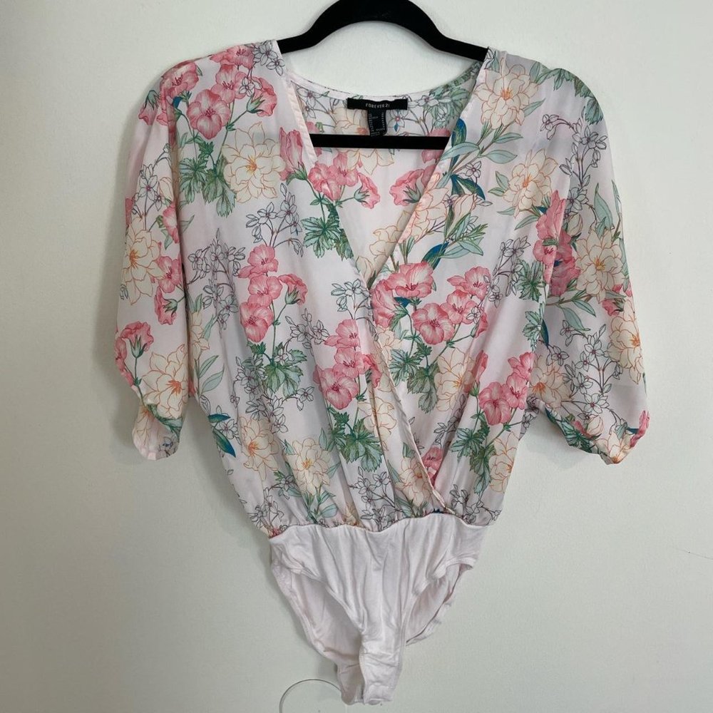 Forever 21 Floral Blouse Bodysuit